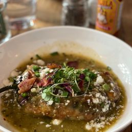 Chula Artisan Eatery signature dishes Huevos RancherosChula Farm BowlShrimp & Bacon Chile Relleno